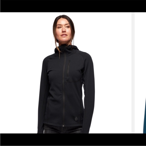 WOMENS LARGE FULL ZIP BLACK DIAMOND FLEECE JACKET - Picture 1 of 8